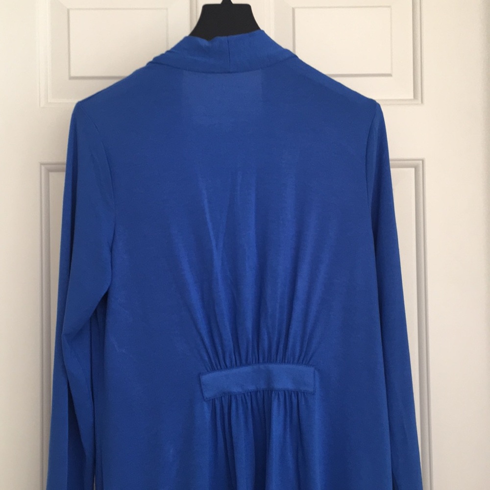 Charter Club Cardigan Petite Medium Blue Long Sleeves Back Cinched - Picture 8 of 9